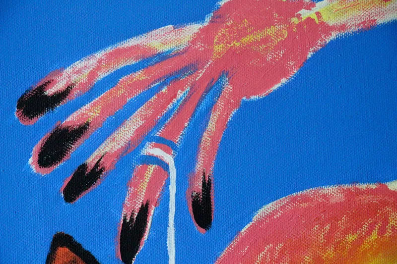 Detail 7 of victim psycho-logique II : the peachy pharaoh connects with the chair, a painting by Yiğit Özen