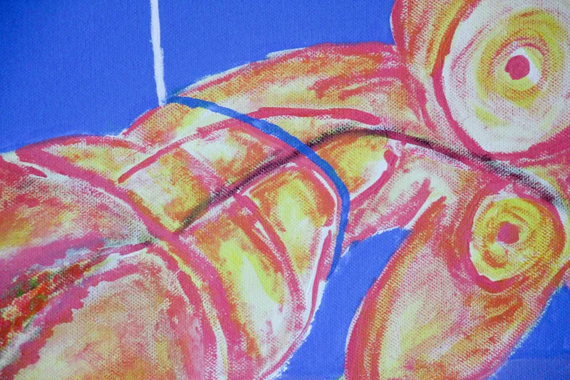 Detail 9 of victim psycho-logique II : the peachy pharaoh connects with the chair, a painting by Yiğit Özen