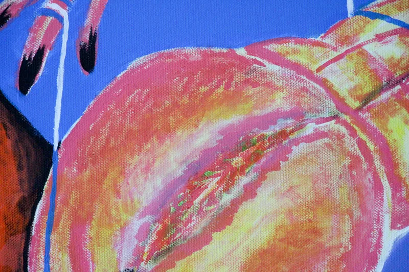 Detail 11 of victim psycho-logique II : the peachy pharaoh connects with the chair, a painting by Yiğit Özen