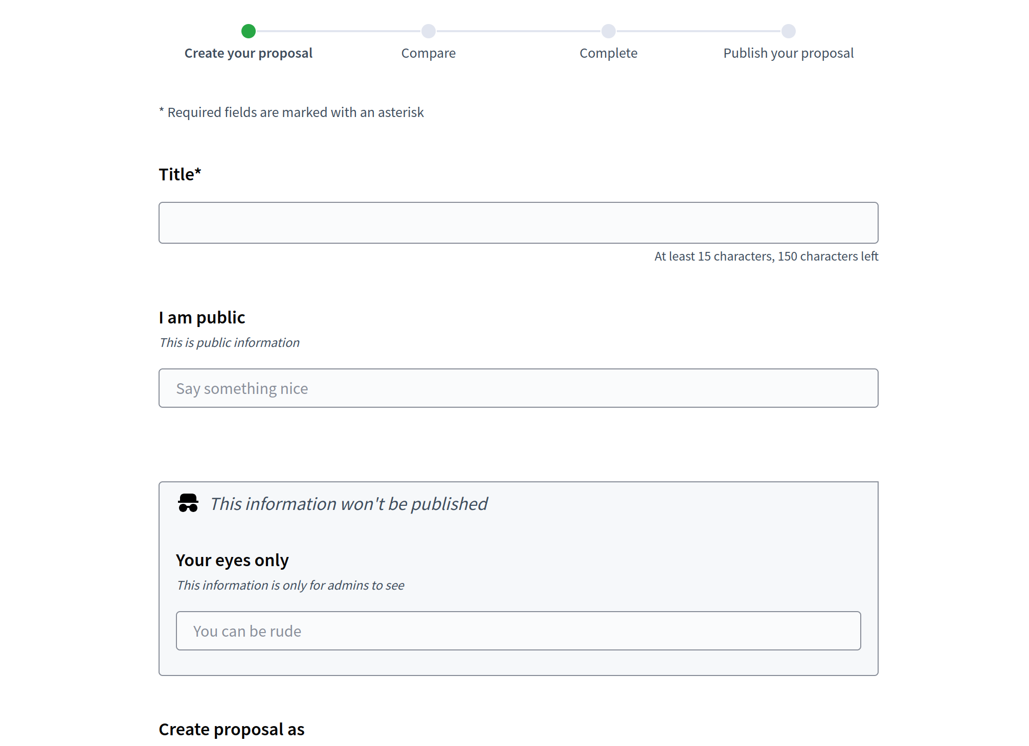 Private Custom fields screenshot