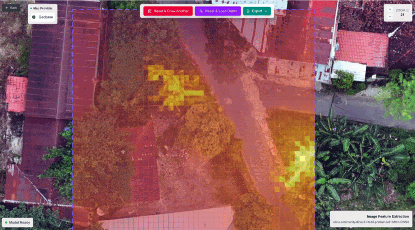 GeoAI.js DINOv3 feature extraction demo