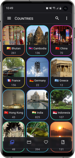 Countries screenshot