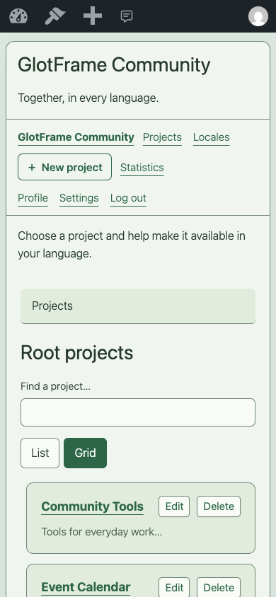 GlotFrame — mobile projects (EN)