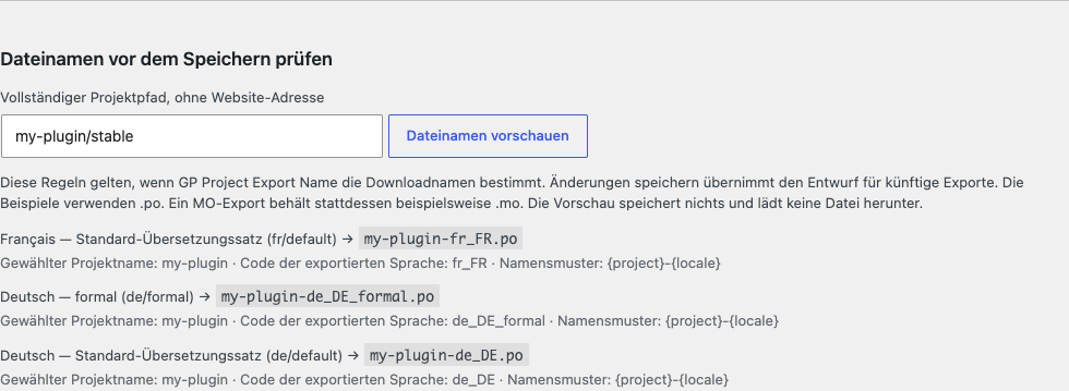 Den Dateinamen vor dem Speichern prüfen