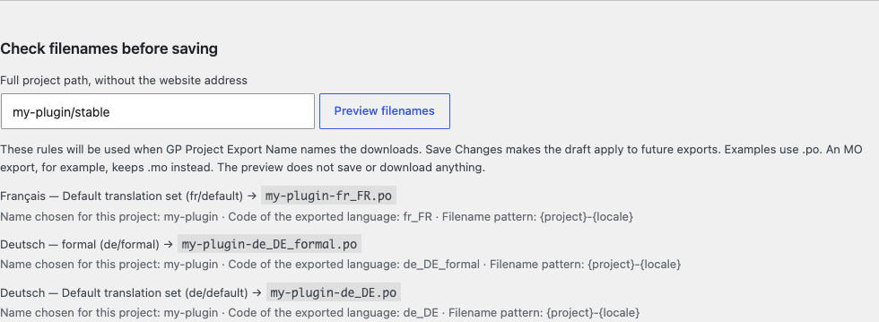 Check the filename before saving