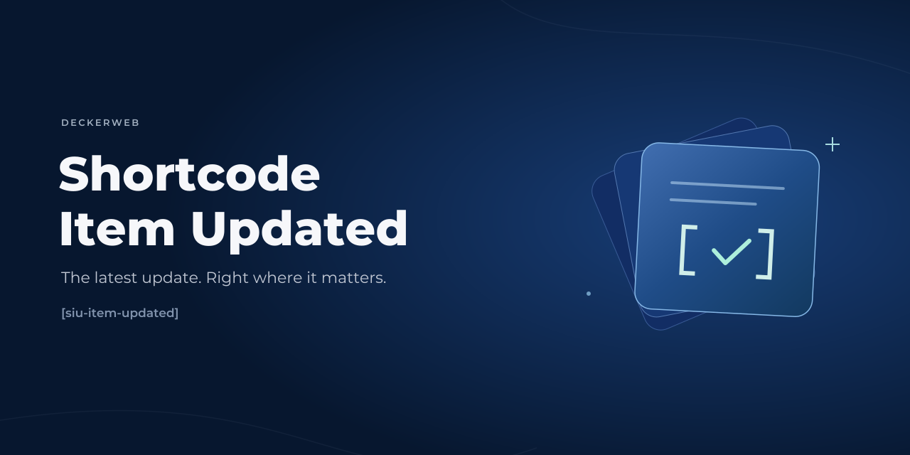 Shortcode Item Updated