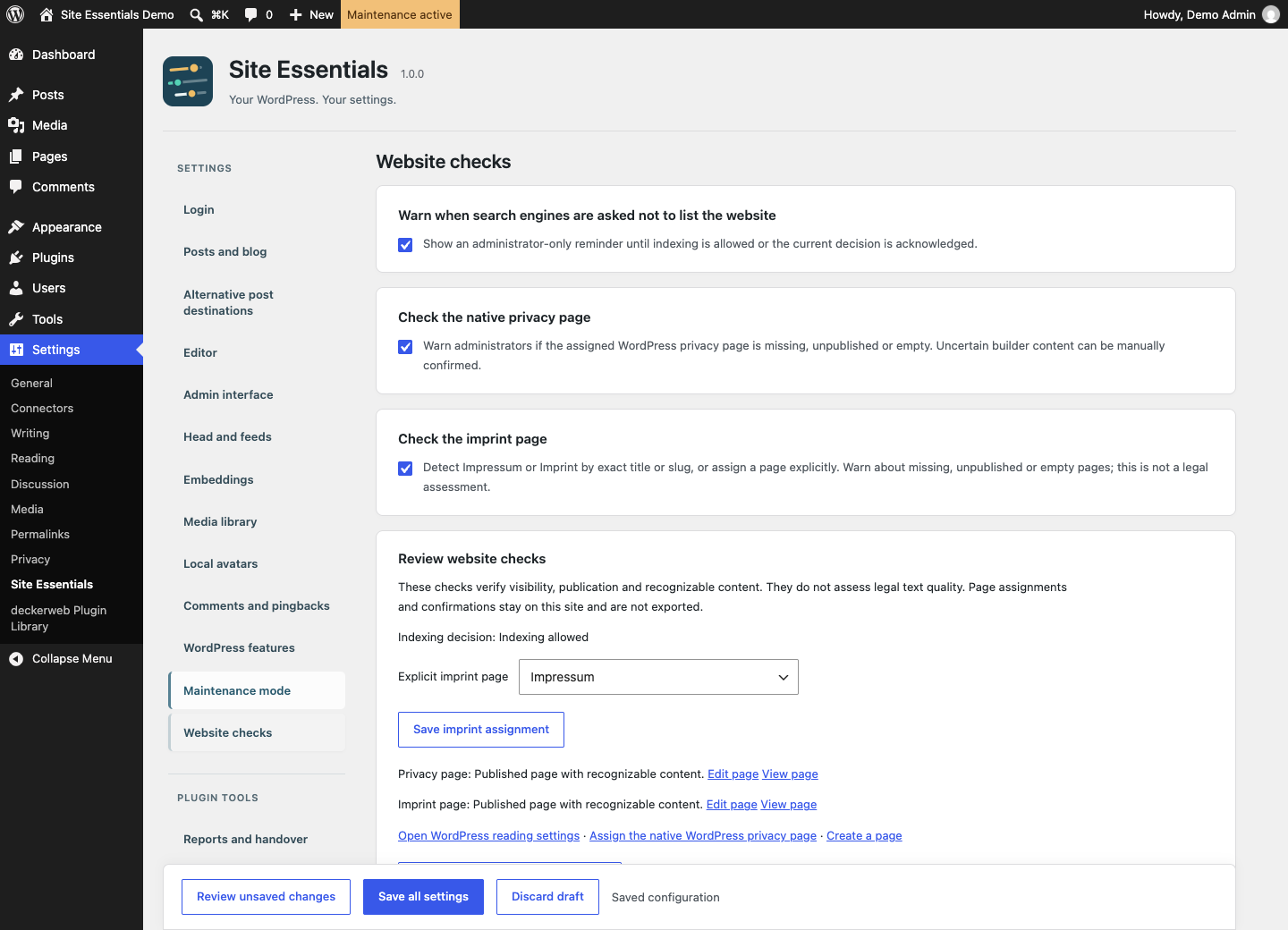 Website reminders