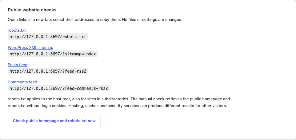 Public website resources