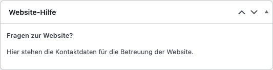Ein natives Dashboard-Widget für die ausgewählte Zielgruppe; Beispielinhalt.