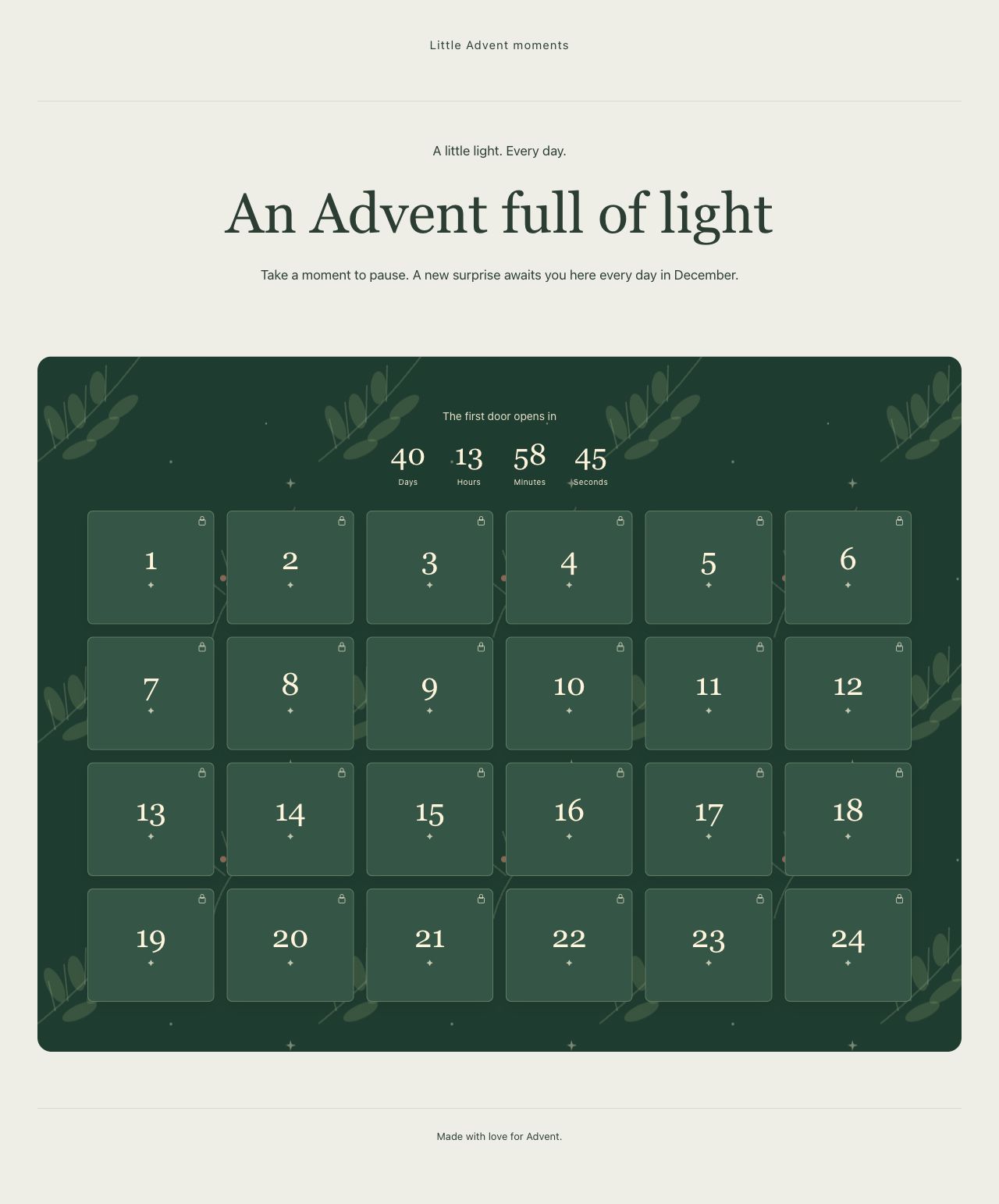 Your own Advent website
