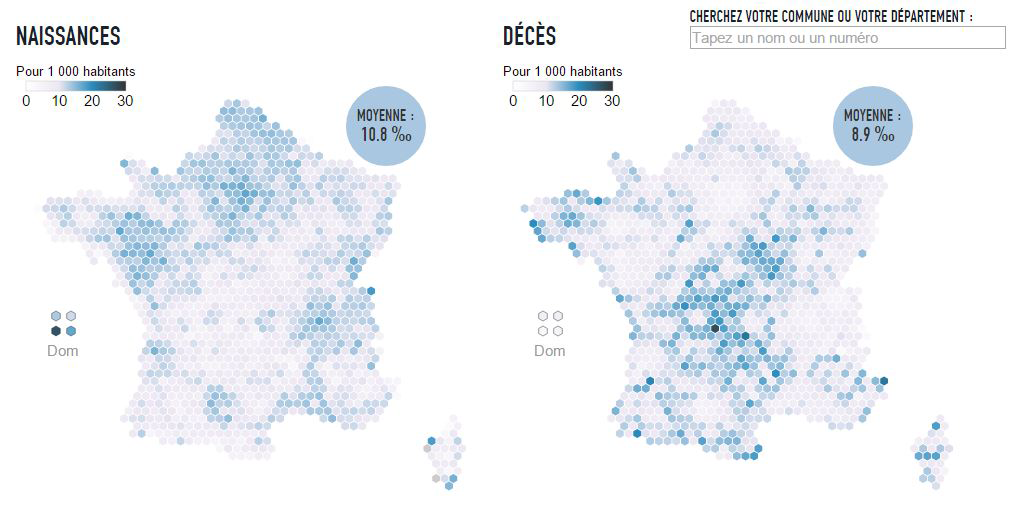 Explorez la France qui naît et la France qui meurt