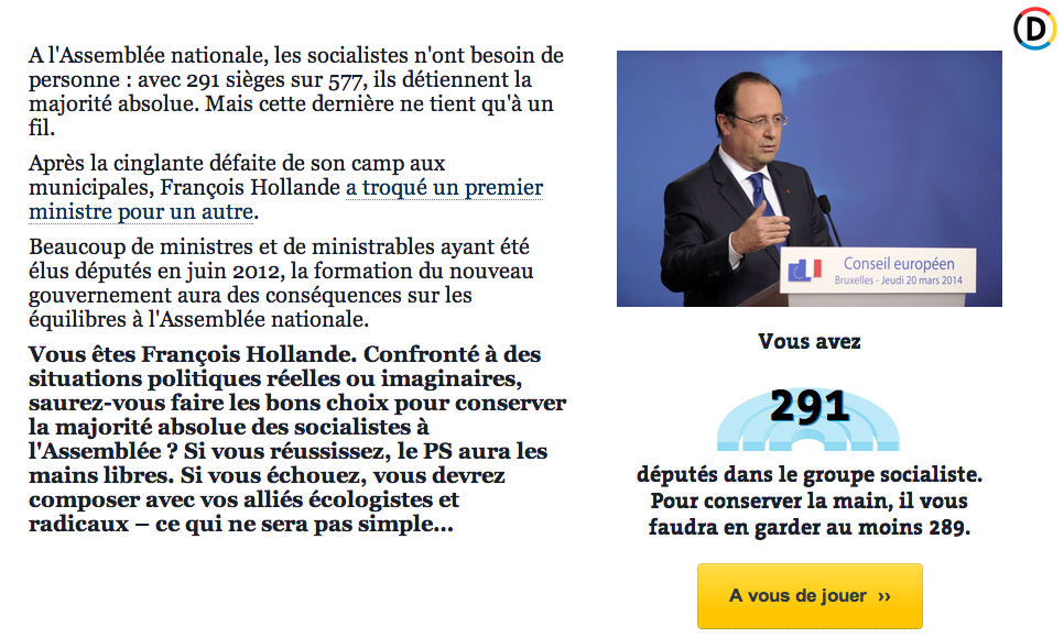 Le jeu dont François Hollande est le héros : comment conserver sa majorité ?