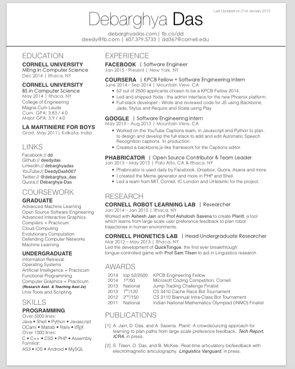 Github Deedy Deedy Resume A One Page Two Asymmetric