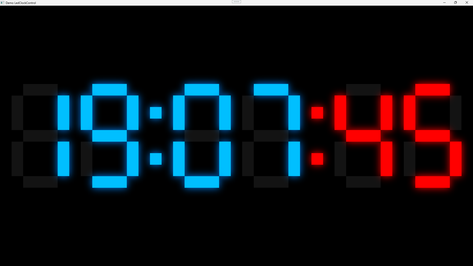 Demo app showing an LedClockControl built using WPFX