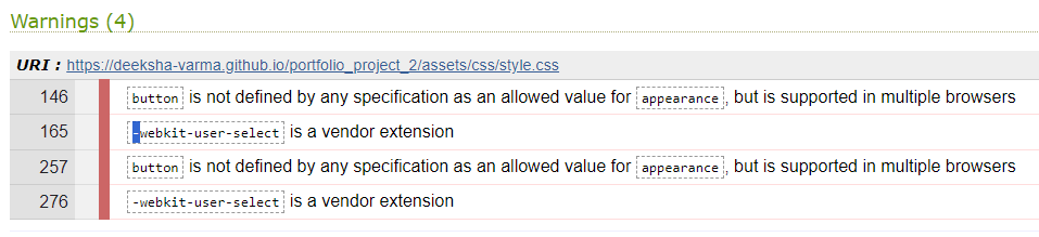 CSS Validation Error