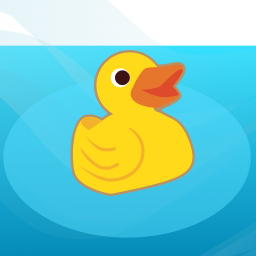 The Streamtoy logo - a rubber duck on a stream of water