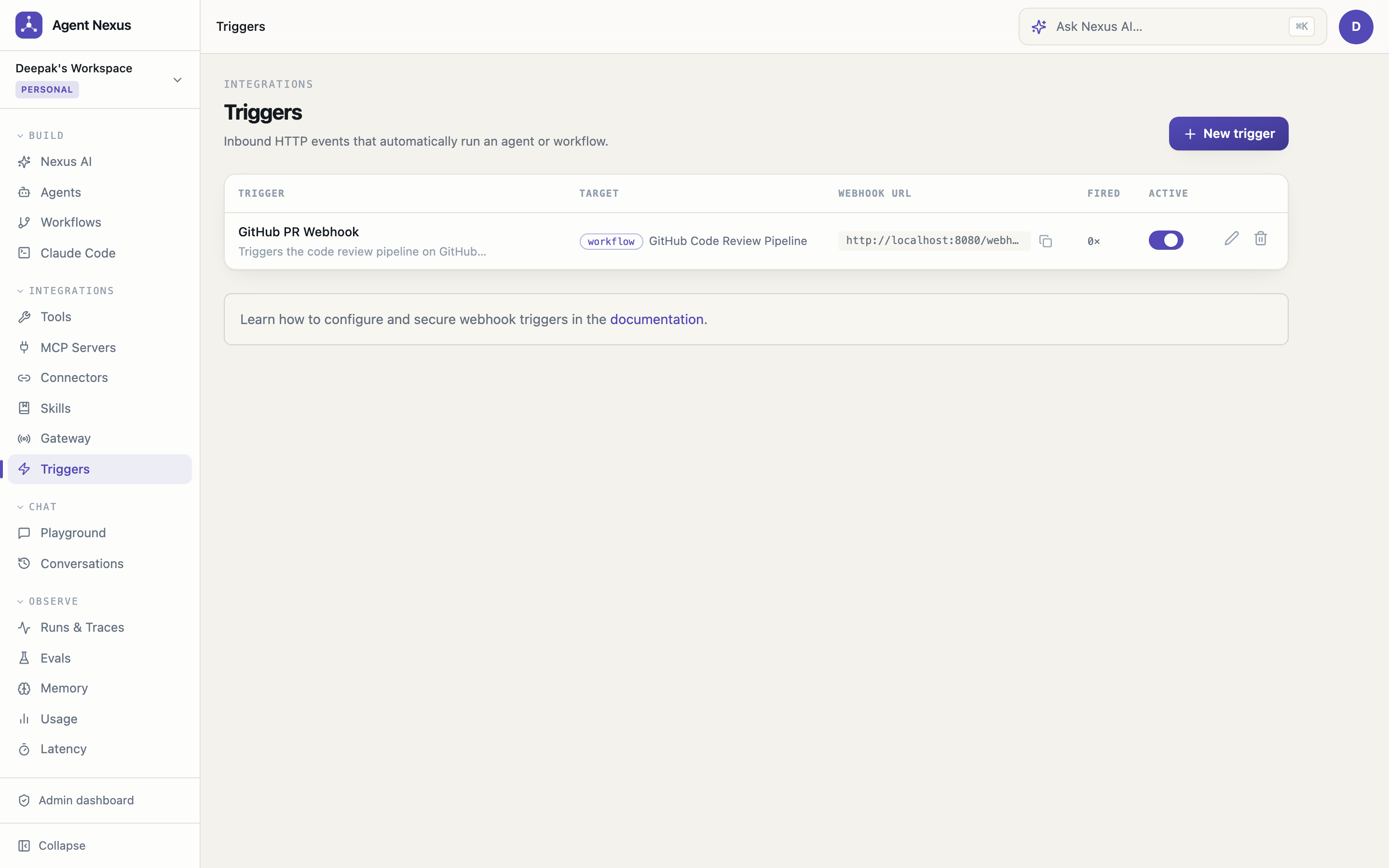 Webhook Triggers