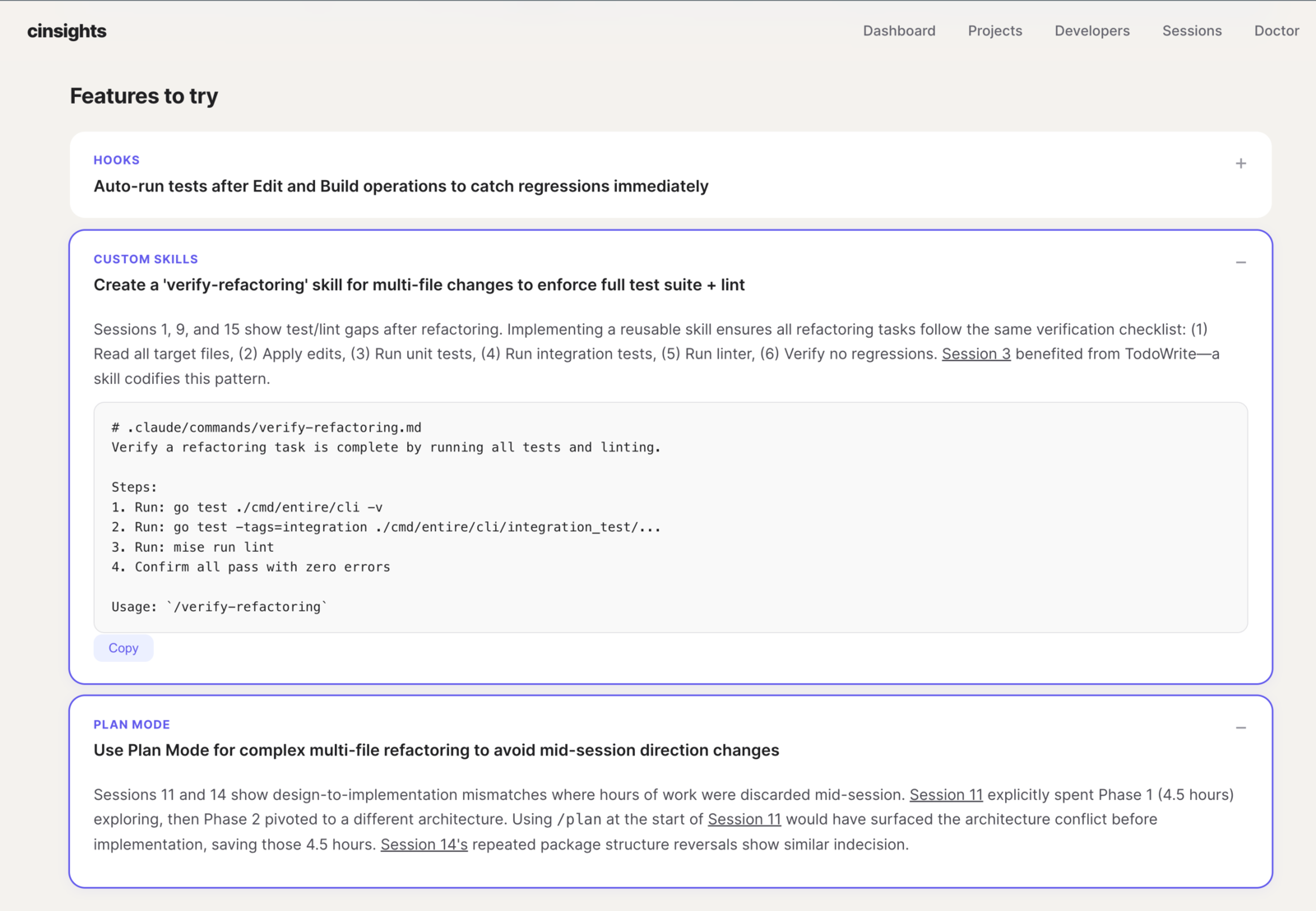 Features to try - hooks, custom skills, plan mode