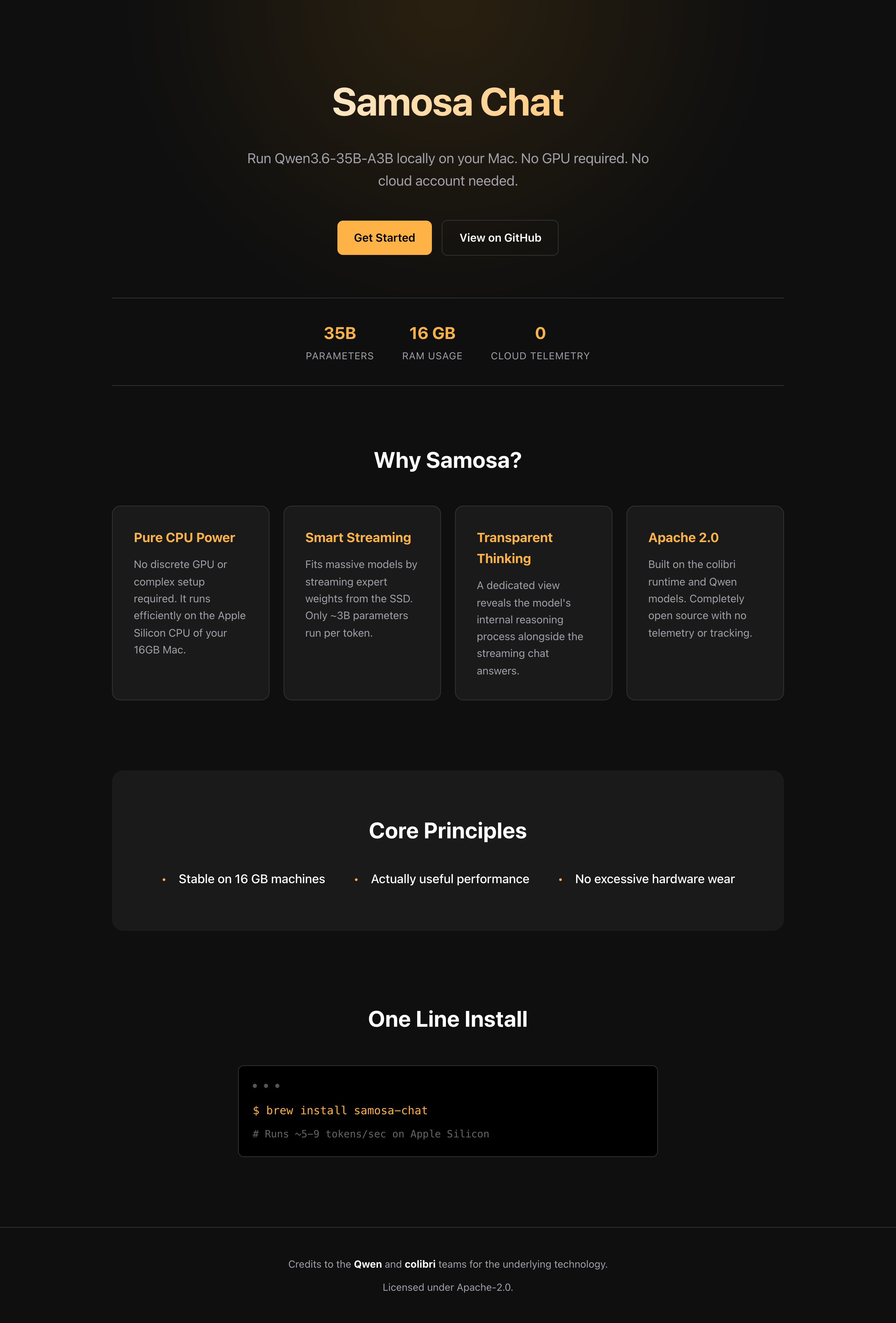 Landing page for Samosa Chat, generated by the group-32 model