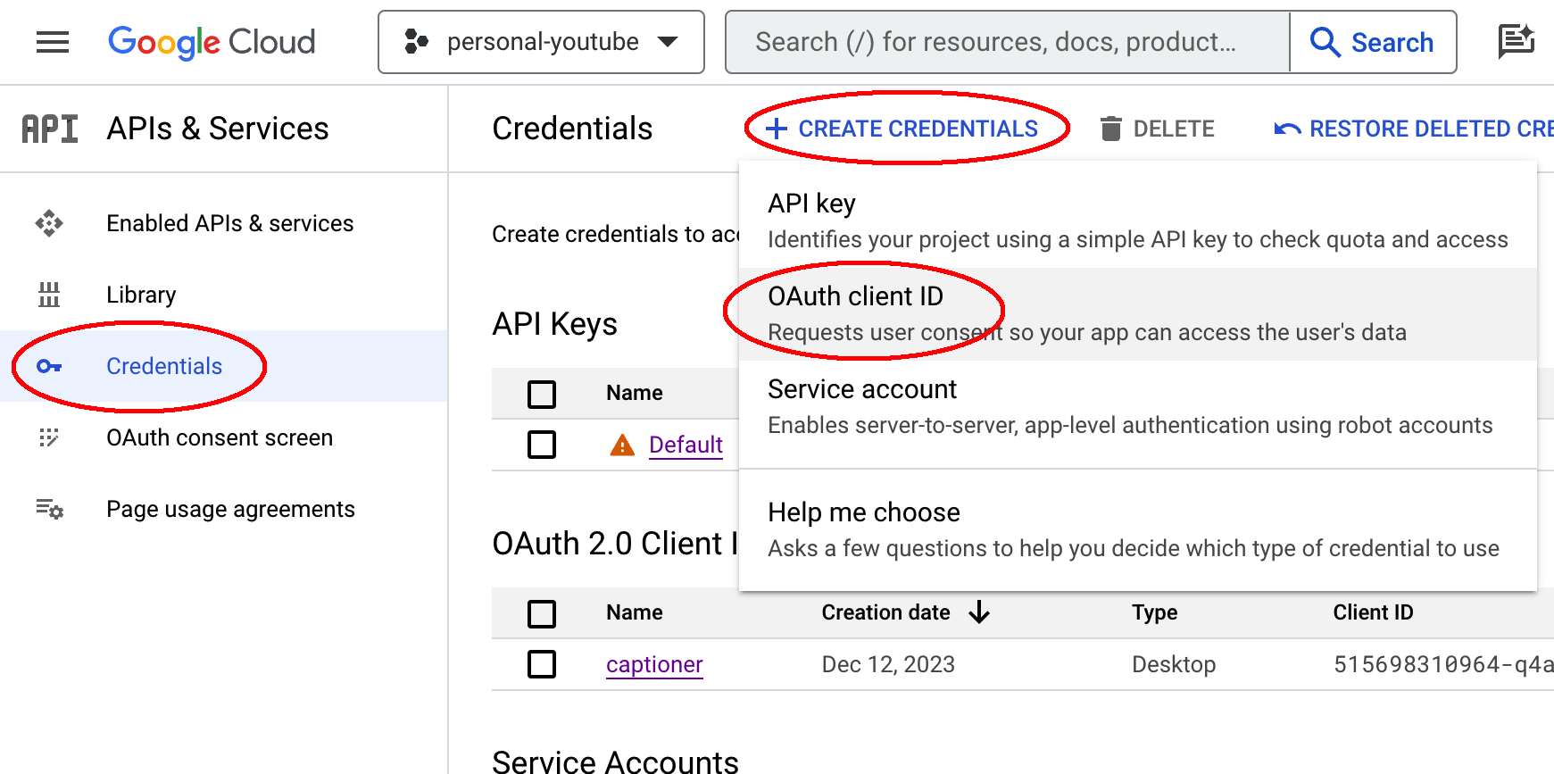 Create an OAuth Client ID