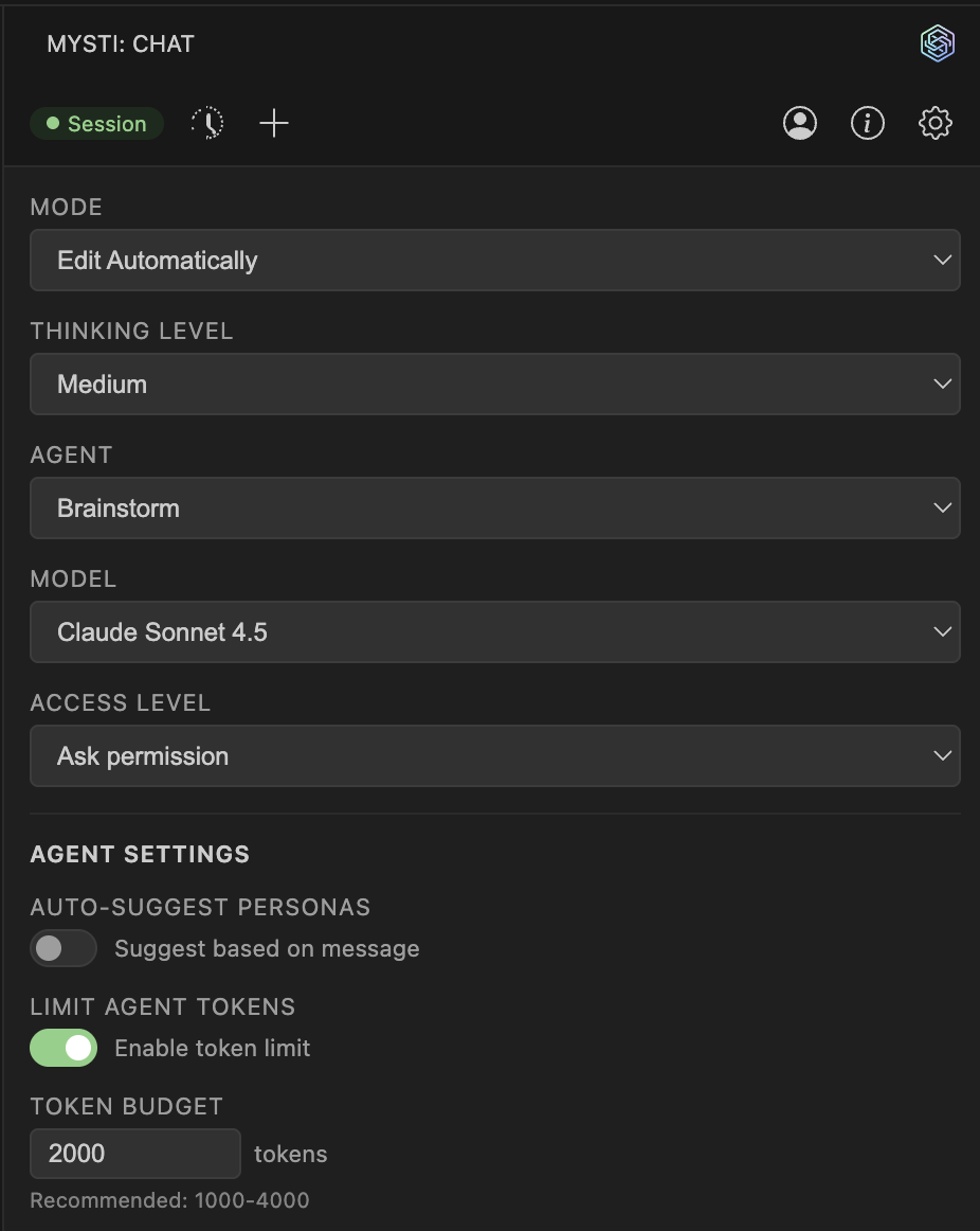 Settings Panel