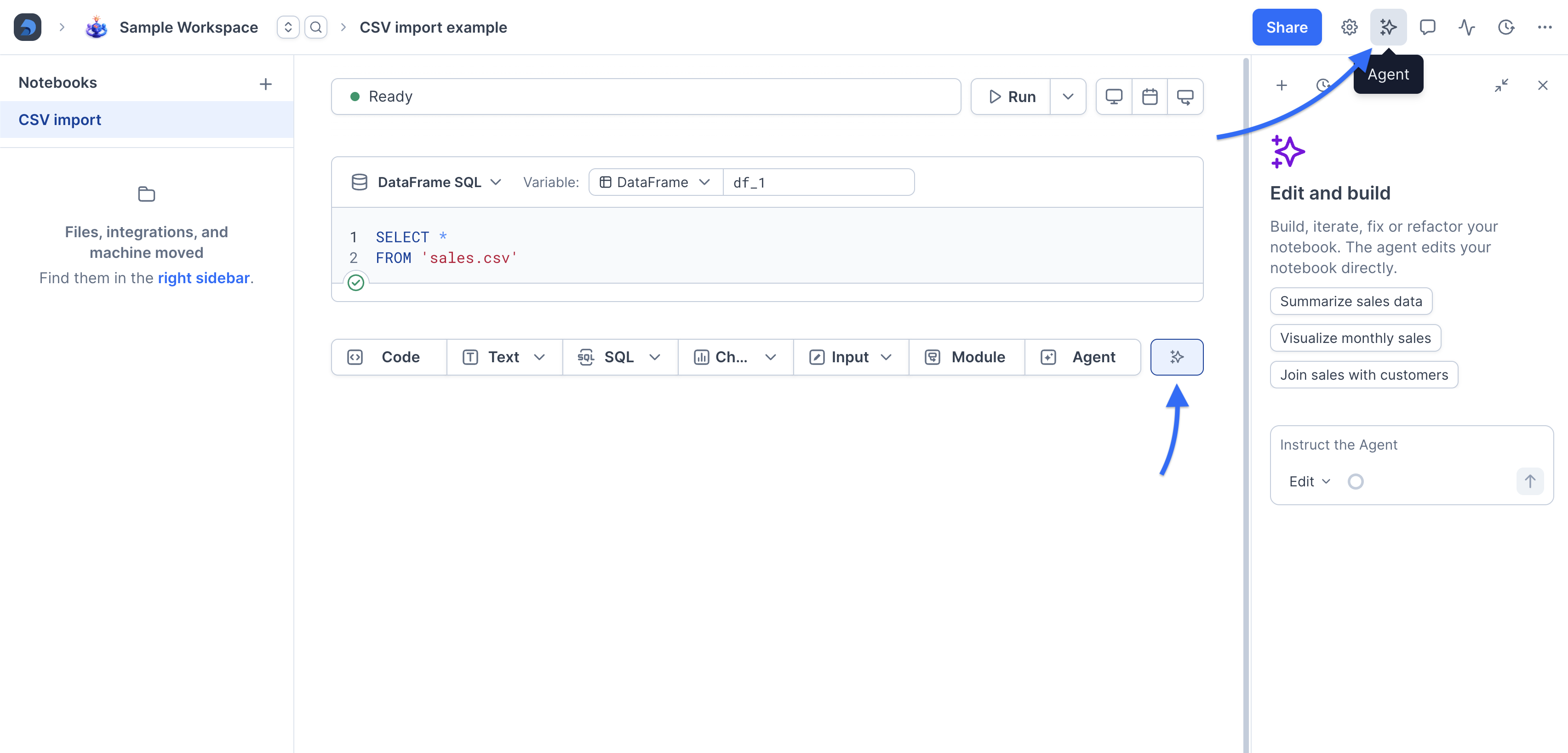 Ways to open Deepnote Agent