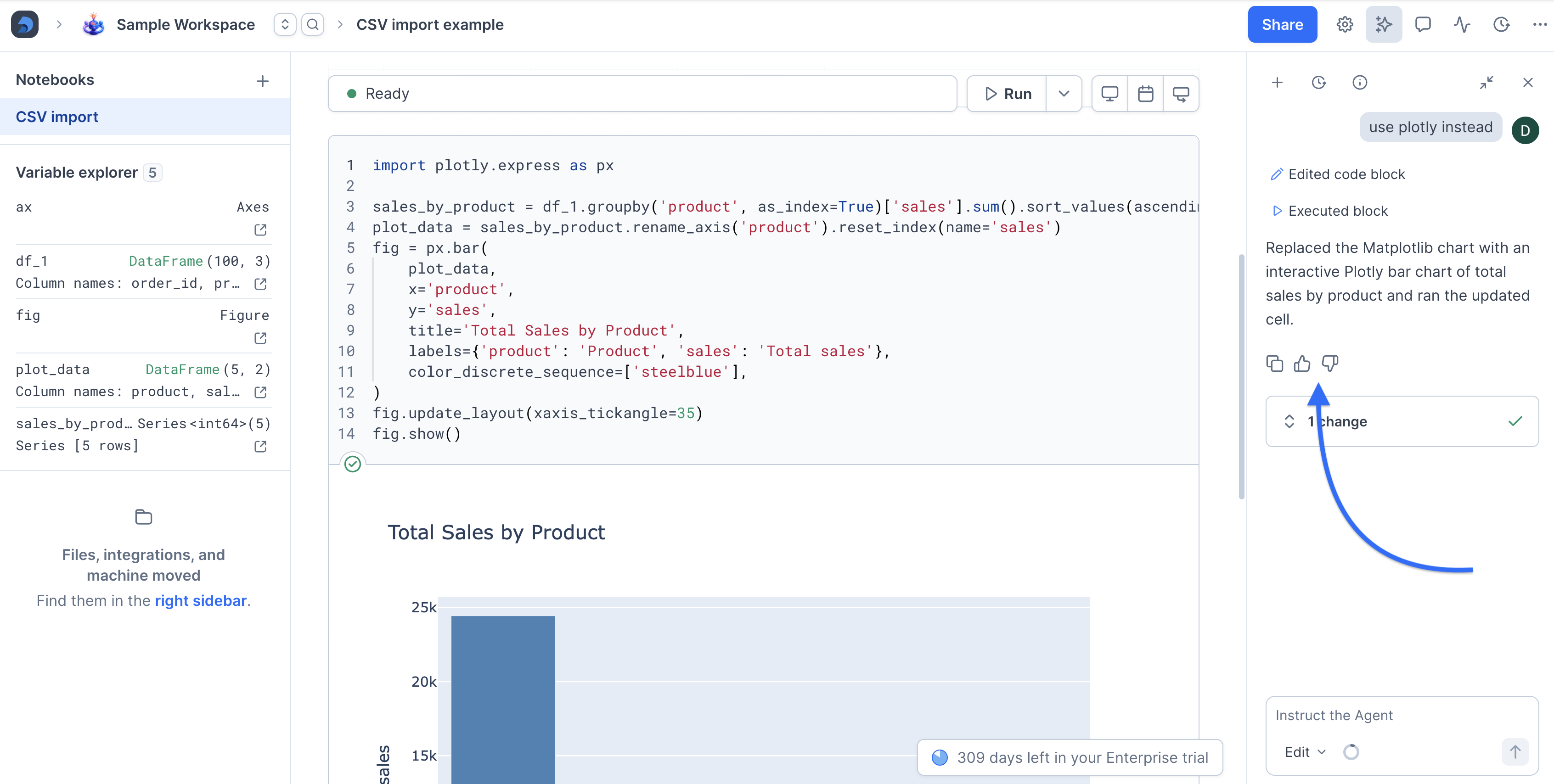 Inline feedback controls