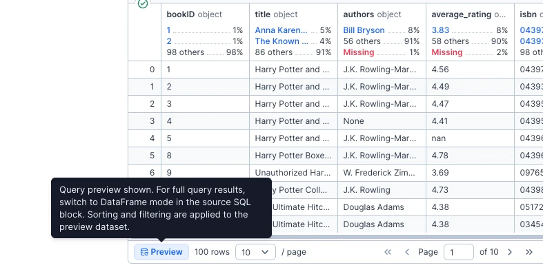 Query preview