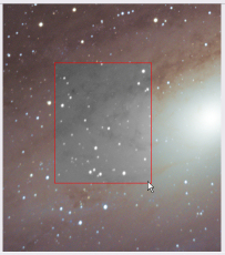 Selection rectangle used to process only a part of the picture