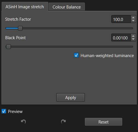 ASinH stretch image