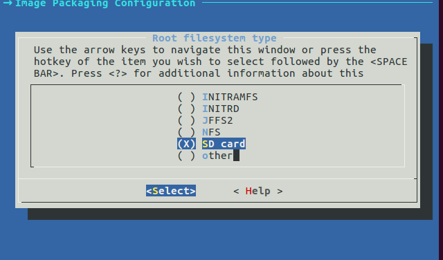 Root filesystem type