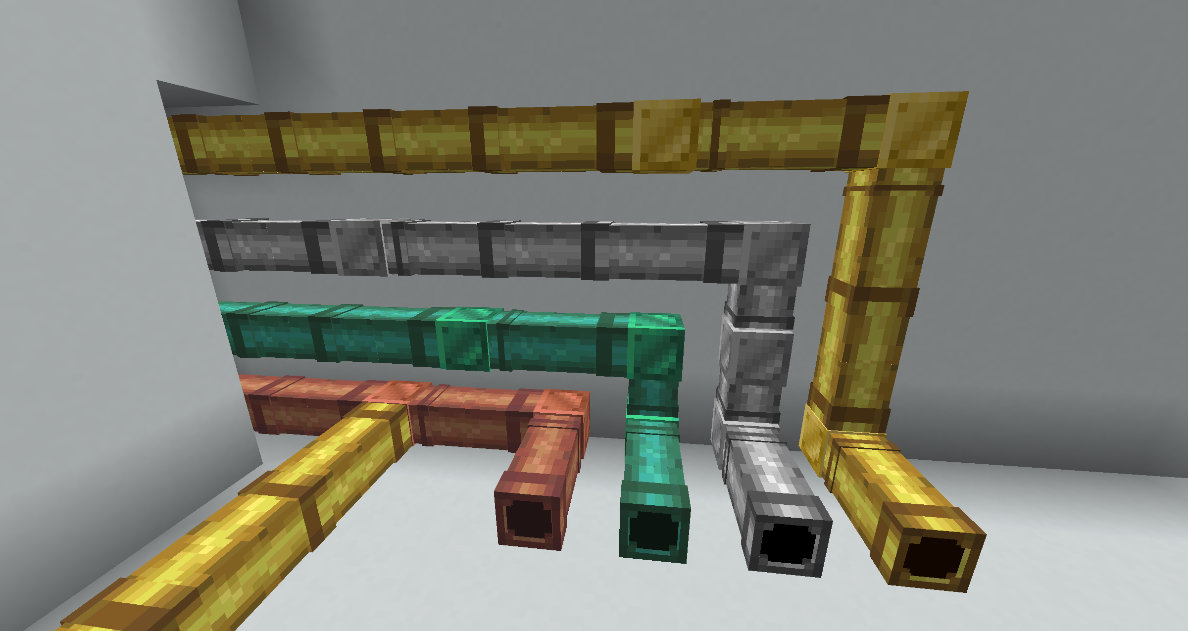 Various pipe materials and variants.