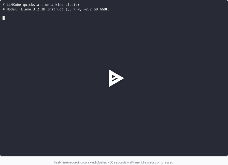 LLMKube quickstart cast