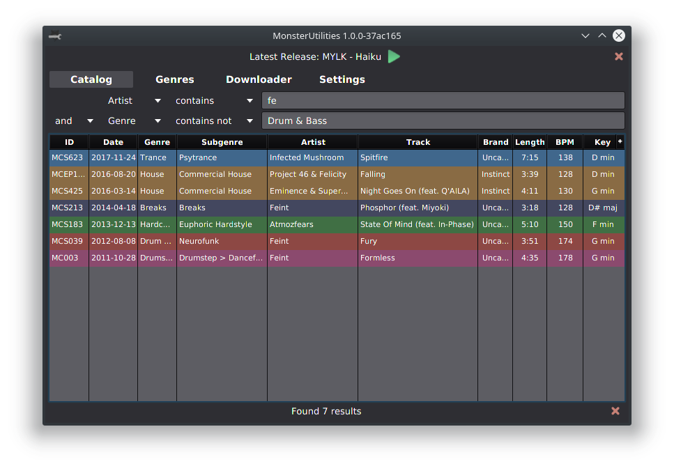 Catalog filtering