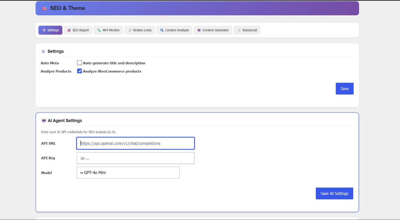 SEO Settings