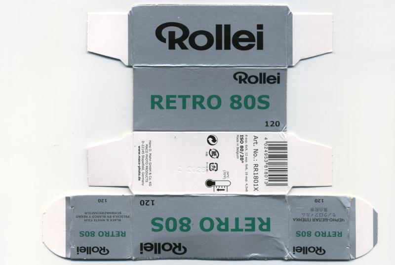 Rollei Retro 80S film packaging