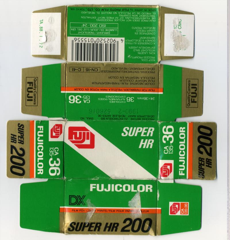 Fujifilm Fujicolor Super HR film packaging