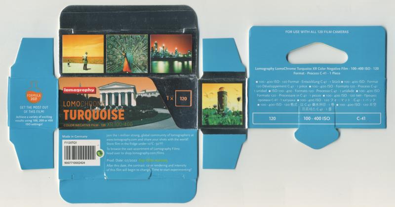 Lomography LomoChrome Turquoise film packaging
