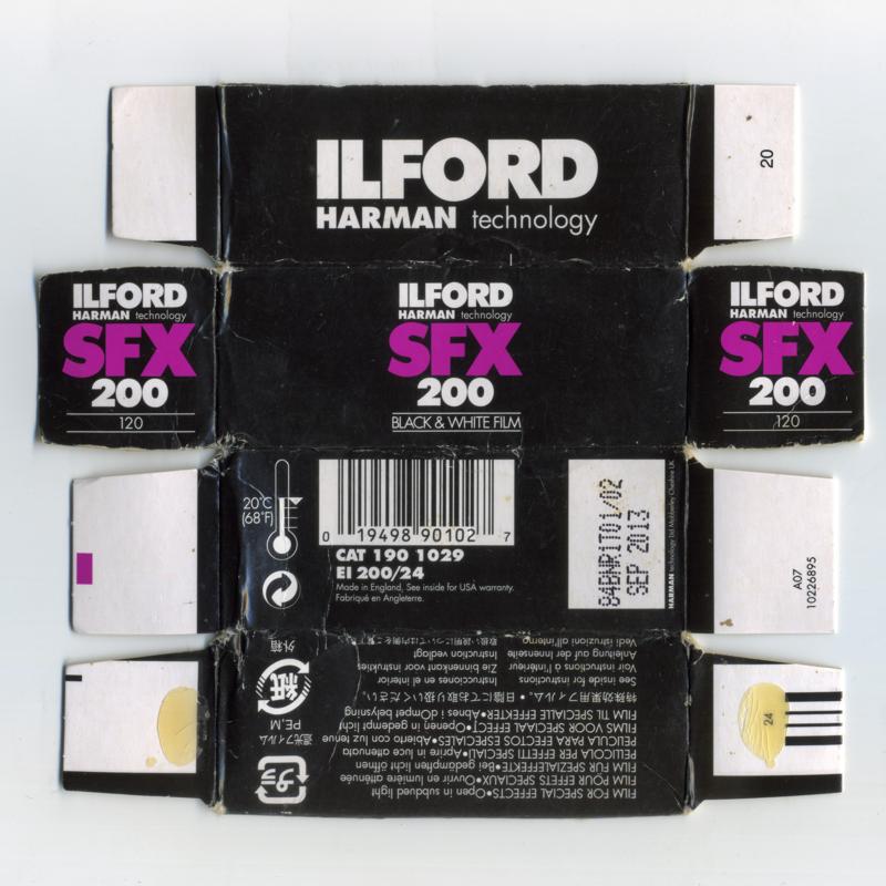 Ilford SFX 200 film packaging