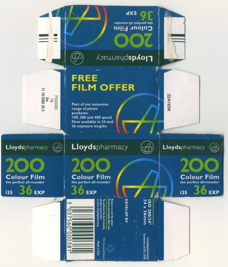 Lloyds Pharmacy Colour Film film packaging