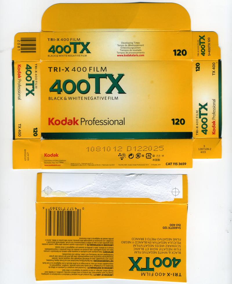 Kodak Tri-X 400 film packaging