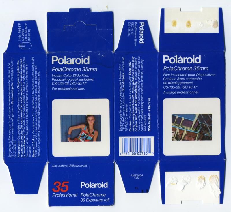 Polaroid PolaChrome 35mm film packaging