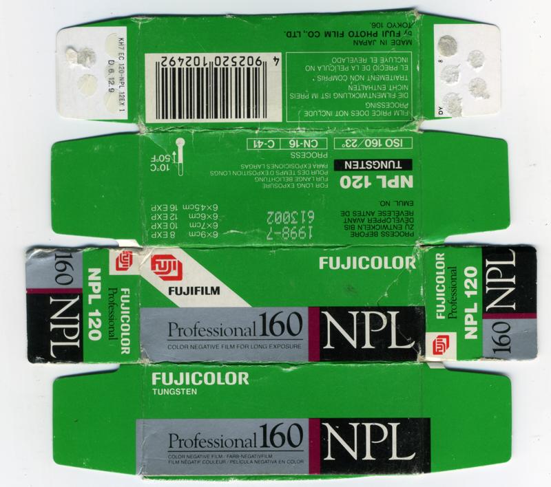 Fujifilm Fujicolor NPL 160 film packaging