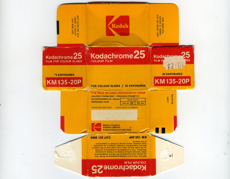 Kodak Kodachrome 25 film packaging