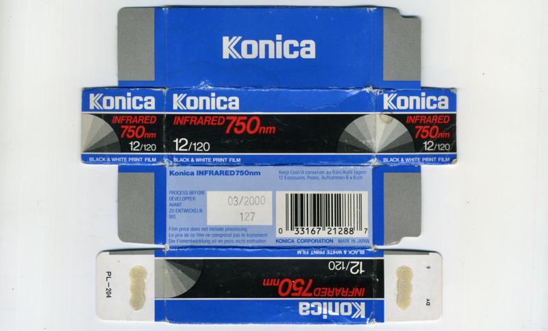 Konica Infrared 750nm film packaging