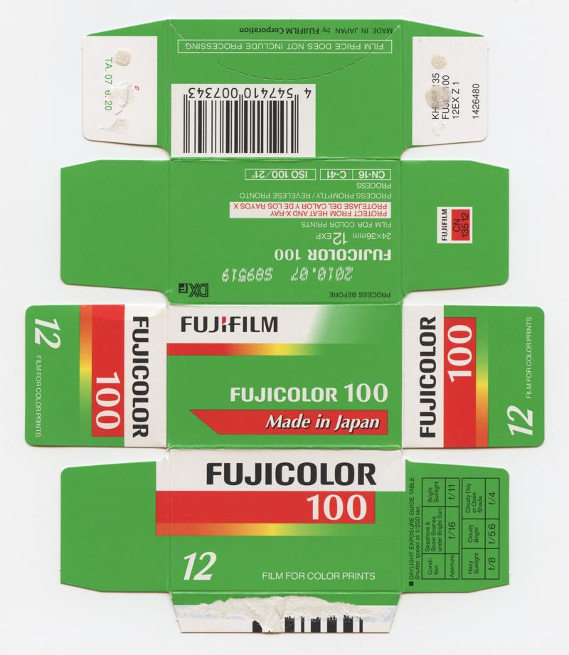 Fujifilm Fujicolor-S 100 film packaging