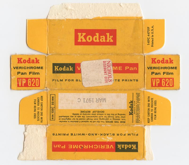 Kodak Verichrome Pan film packaging