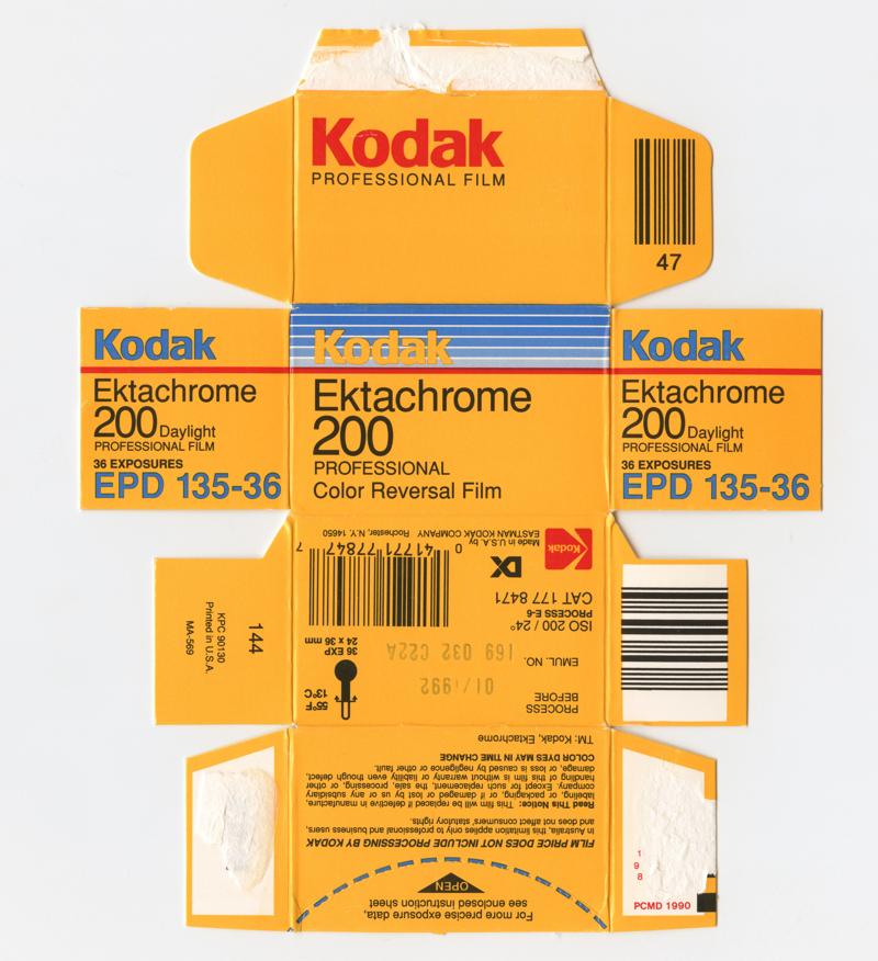 Kodak Ektachrome 200 film packaging