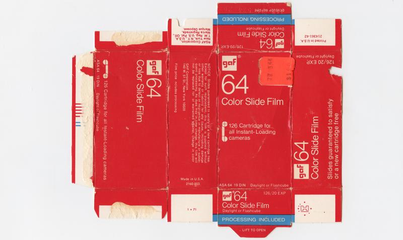 GAF 64 Color Slide Film film packaging