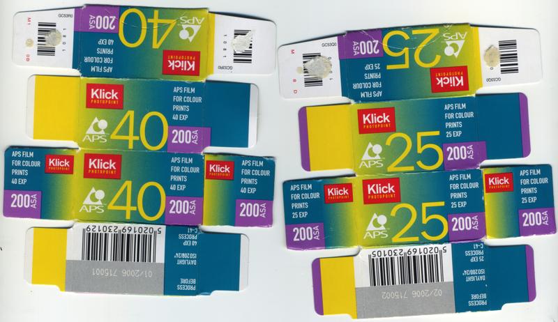 Klick APS Film film packaging